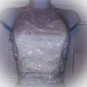 White lace crop top